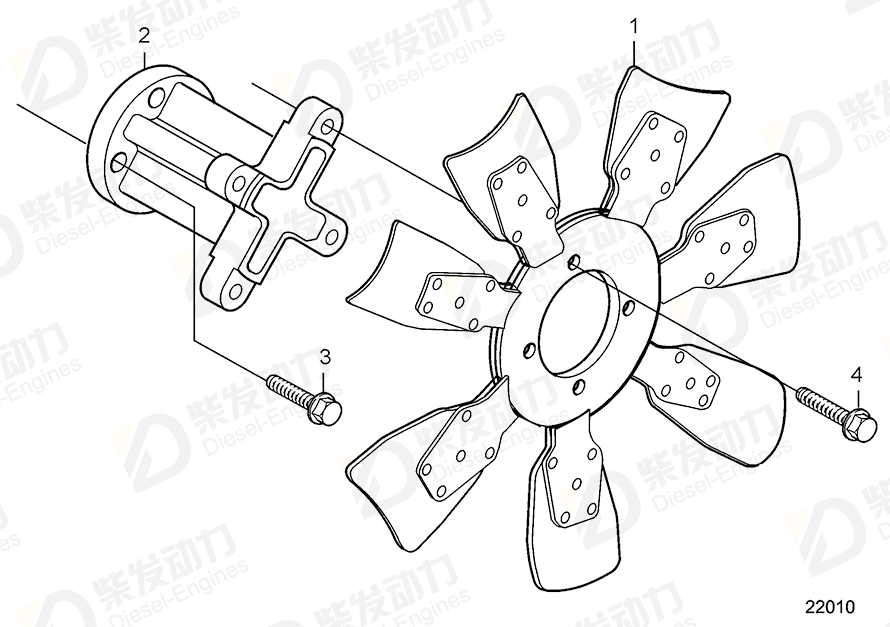 volvo penta Fan, pusher type 20585515 Drawing volvo penta Fan, pusher type 20585515 Drawing